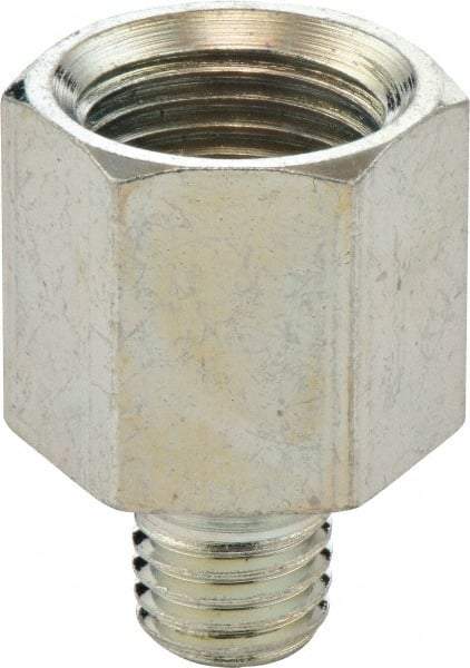 Umeta - Straight Head Angle, 1/4-28 PTF Steel Grease Fitting Adapter - 1/2" Hex, 3/4" Overall Height, Zinc Plated Finish - A1 Tooling