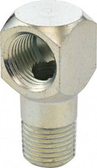 Umeta - 90° Head Angle, 1/8 PTF Steel Grease Fitting Adapter - 1/2" Hex, 1-1/8" Overall Height, Zinc Plated Finish - A1 Tooling