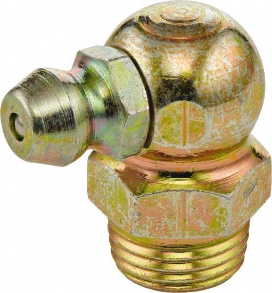 Umeta - 90° Head Angle, 1/8-28 BSPT Brass Standard Grease Fitting - 11mm Hex, 20mm Overall Height, 5.5mm Shank Length - A1 Tooling