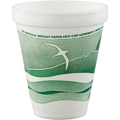 DART - Foam Hot/Cold Foam Drinking Cups, 12 oz - White, Green - A1 Tooling