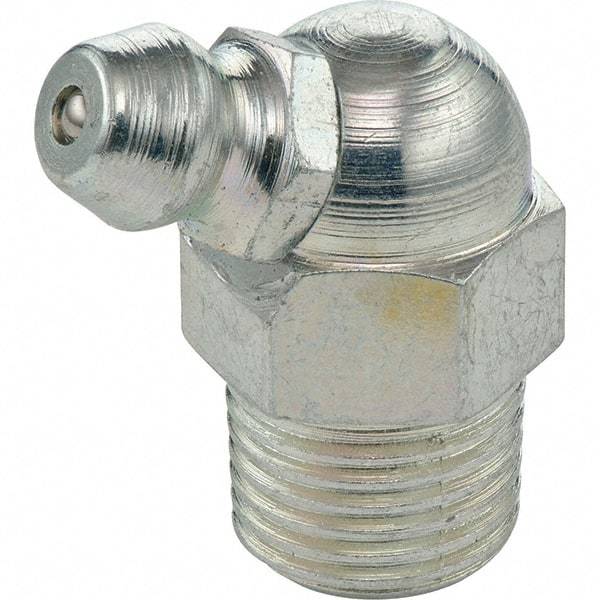 Umeta - 67° Head Angle, 1/8 PTF Stainless Steel Standard Grease Fitting - 7/16" Hex, 0.9531" Overall Height - A1 Tooling