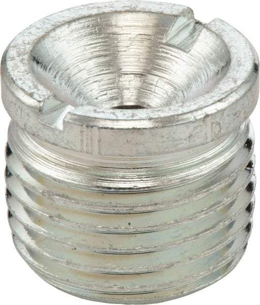 Umeta - Straight Head Angle, 1/8 NPTF Steel Flush-Style Grease Fitting - 0.3594" Overall Height, Zinc Plated Finish - A1 Tooling