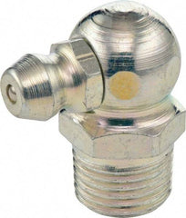 Umeta - 90° Head Angle, 1/8 PTF Steel Standard Grease Fitting - 7/16" Hex, 0.8438" Overall Height, Zinc Plated Finish - A1 Tooling