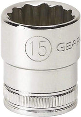 GearWrench - 3/8" Drive, Standard Hand Socket - 6 Points, 1.102" OAL, Alloy Steel, Full Polish Finish - A1 Tooling