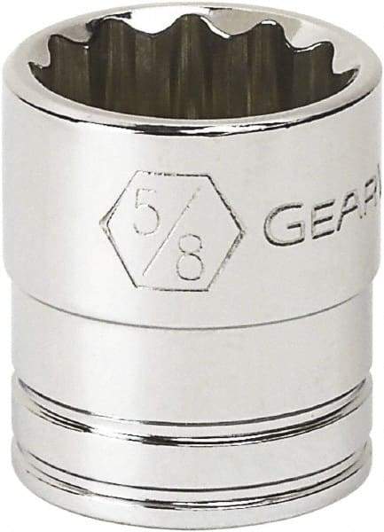 GearWrench - 1/4", 3/8" Drive, Standard Hand Socket - 12 Points, 0.984" OAL, Alloy Steel, Full Polish Finish - A1 Tooling