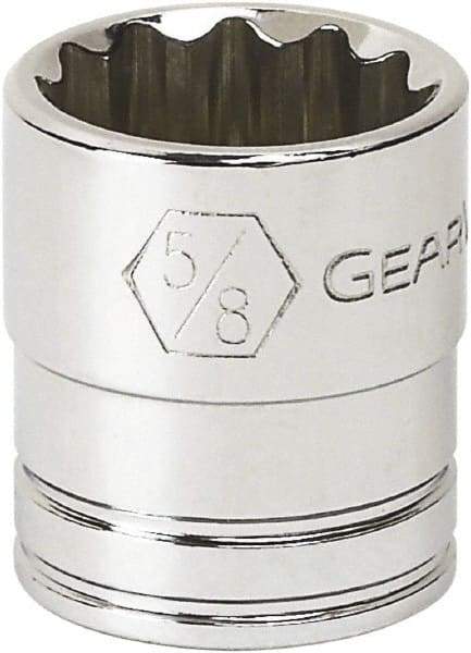 GearWrench - 1", 3/8" Drive, Standard Hand Socket - 6 Points, 1.319" OAL, Alloy Steel, Full Polish Finish - A1 Tooling