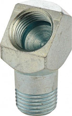 Umeta - 45° Head Angle, 1/8 PTF Steel Grease Fitting Adapter - 1/2" Hex, 1" Overall Height, Zinc Plated Finish - A1 Tooling