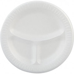 DART - Foam Dinnerware, Plate, 3-Comp, 9" - White - A1 Tooling