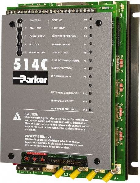 Parker - Single Phase, 110-480V +/-10% Volt, 1-1/2 hp, Analog Isolated Converter - 3-1/2" Wide x 6.3" Deep x 9" High, IP00 - A1 Tooling