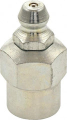 Umeta - Straight Head Angle, 1/8 PTF Steel Standard Grease Fitting - 1/2" Hex, 1" Overall Height, Zinc Plated Finish - A1 Tooling