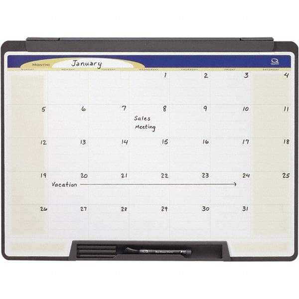 Quartet - 18" High x 24" Wide Magnetic Dry Erase Calendar - Melamine, Includes Accessory Tray/Rail & Dry-Erase Marker - A1 Tooling