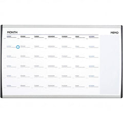 Quartet - 18" High x 30" Wide Magnetic Dry Erase Calendar - Steel, Includes Mounting Kit - A1 Tooling