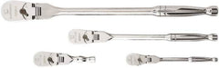 GearWrench - 1/4", 3/8" & 1/2" Drive Pear Head Ratchet Set - Full Polish Chrome Finish, Various Lengths, 60 Gear Teeth, Flex Handle, Flex Head - A1 Tooling