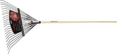 Razor-Back - Leaf Rake with 54" Straight Hardwood Handle - 24" Blade Width, 24 Tines, 14-5/64" Tine Length - A1 Tooling