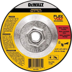 DeWALT - 4-1/2" Wheel Diam, 1/4" Wheel Thickness, 7/8" Arbor Hole, Type 27 Depressed Center Wheel - Fine/Coarse Grade, Ceramic, 13,300 Max RPM - A1 Tooling