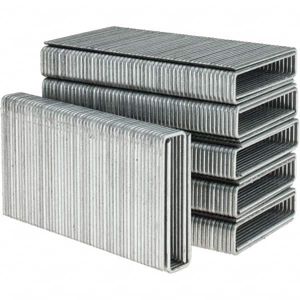 Freeman - 2" Long x 1/2" Wide, 15.5 Gauge Crowned Construction Staple - Steel, Galvanized Finish, Chisel Point - A1 Tooling