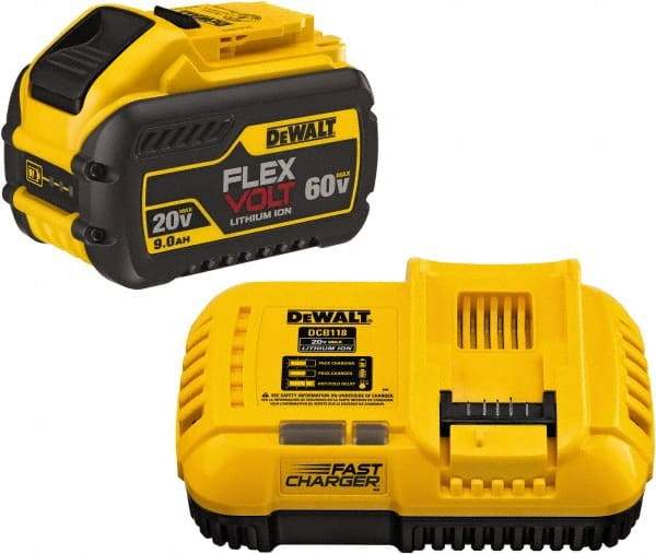 DeWALT - 60 Volt Lithium-Ion Power Tool Battery - 9 Ahr Capacity, 1 hr Charge Time, Series 20/60 FLEXVOLT - A1 Tooling