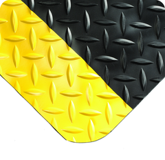 UltraSoft Diamond Plate Floor Mat - 3' x 5' x 15/16" Thick - (Black/Yellow Diamond Plate) - A1 Tooling