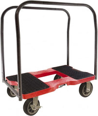 Snap-Loc - 1,500 Lb Capacity Steel Panel Cart - Polyethylene/Polypropylene Plastic Deck, 20-1/2" OAW, 32" Platform Length x 9-1/2" Platform Height, Rubber Casters - A1 Tooling