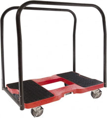 Snap-Loc - 1,500 Lb Capacity Steel Panel Cart - Polyethylene/Polypropylene Plastic Deck, 20-1/2" OAW, 32" Platform Length x 7" Platform Height, Polyurethane Casters - A1 Tooling