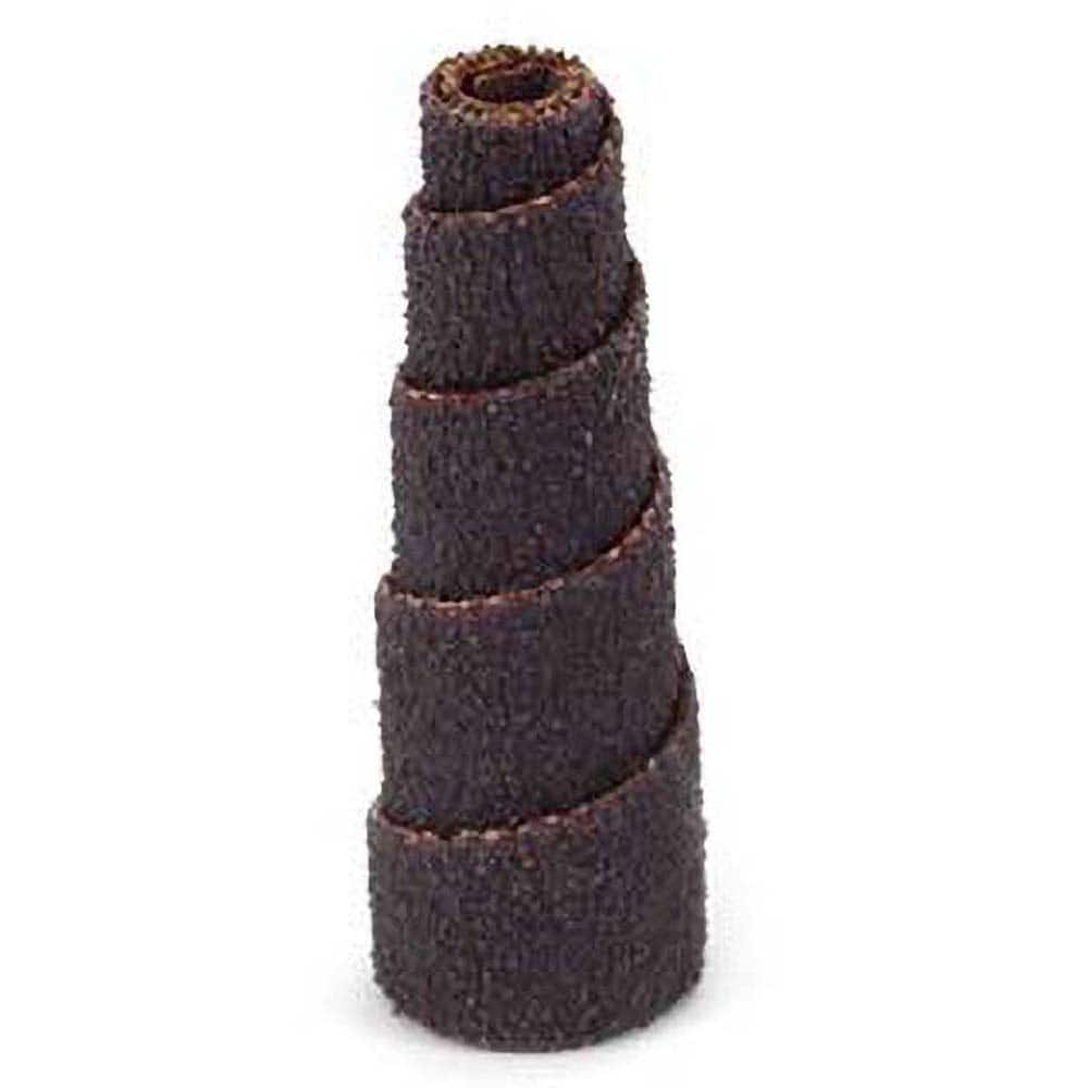 Superior Abrasives - Full Taper Cartridge Rolls; Maximum Roll Diameter (Inch): 3/8 ; Overall Length (Inch): 1 ; Abrasive Material: Aluminum Oxide ; Grit: 320 ; Pilot Hole Diameter (Inch): 1/8 ; Backing Material: Cotton Cloth; Cloth - Exact Industrial Supply