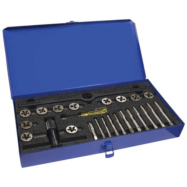 Greenfield Threading - Tap & Die Sets Minimum Tap Thread Size (Inch): 1/4-20 Maximum Tap Thread Size (Inch): 1/2-20 - A1 Tooling