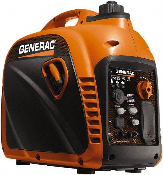 Generac Power - 7 hr Half Load Time, 1 kW, Pull Start, Gasoline Portable Power Generator - 1.2 Gal Tank, 19.7" Long x 11.4" Wide x 17.9" Deep, 80 cc Engine - A1 Tooling