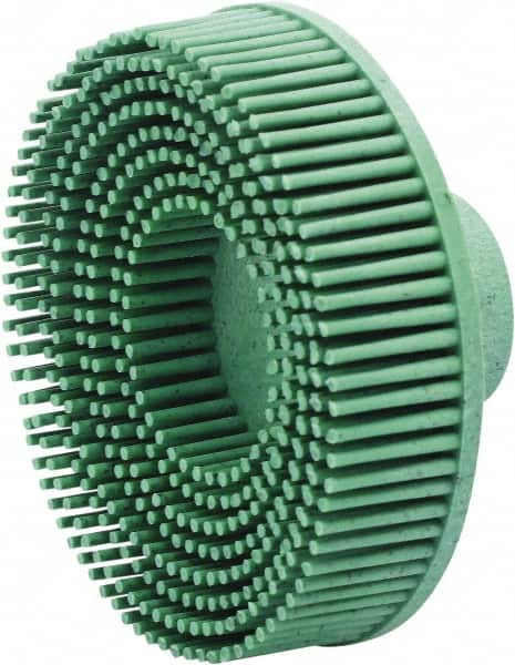 Value Collection - 3" 50 Grit Ceramic Straight Disc Brush - Threaded Hole Connector, 5/8" Trim Length, 1/4-20 Threaded Arbor Hole - A1 Tooling