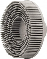 Value Collection - 3" 120 Grit Ceramic Straight Disc Brush - Threaded Hole Connector, 5/8" Trim Length, 1/4-20 Threaded Arbor Hole - A1 Tooling