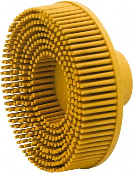 Value Collection - 3" 80 Grit Ceramic Straight Disc Brush - Threaded Hole Connector, 5/8" Trim Length, 1/4-20 Threaded Arbor Hole - A1 Tooling