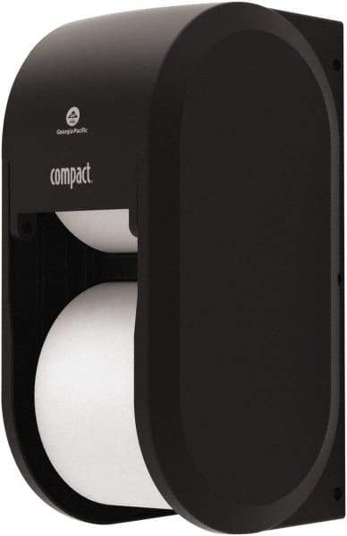 Georgia Pacific - Coreless Double Roll Plastic Toilet Tissue Dispenser - 6" Wide x 13-1/2" High x 6-1/2" Deep, Black - A1 Tooling