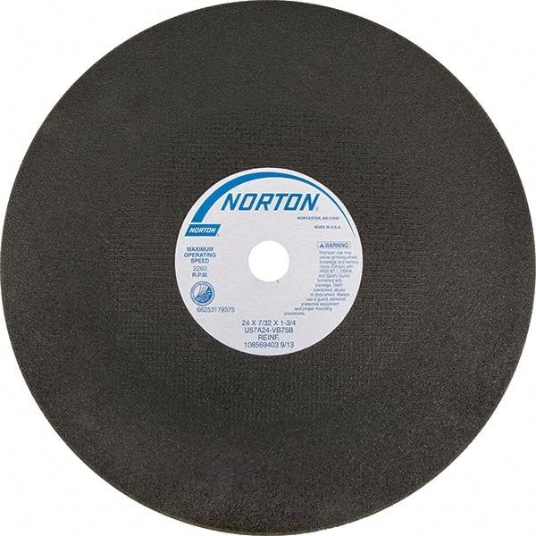 Norton - 24" Aluminum Oxide Cutoff Wheel - 7/32" Thick, 1-3/4" Arbor - A1 Tooling