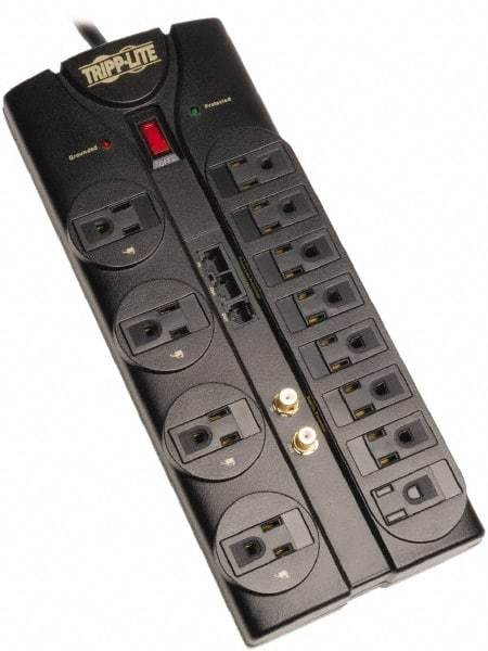 Tripp-Lite - 12 Outlets, 120 VAC15 Amps, 8' Cord, Power Outlet Strip - Floor, Keyhole Mount, 5-15 NEMA Configuration, 12.04" Strip - A1 Tooling