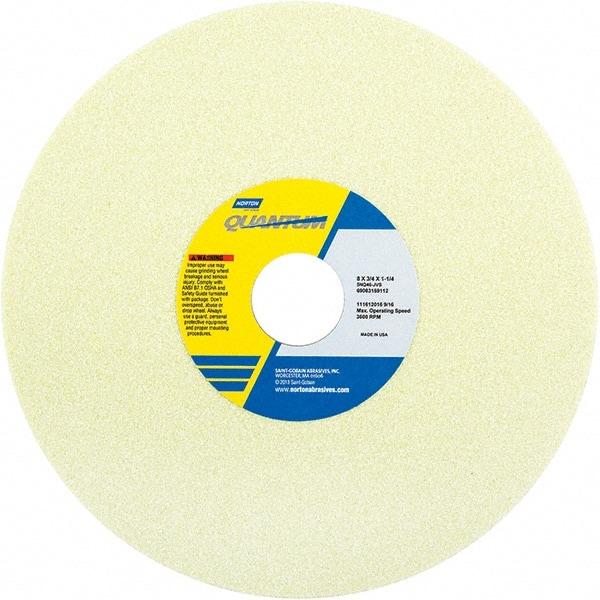 Norton - 8" Diam x 1-1/4" Hole x 3/4" Thick, J Hardness, 46 Grit Surface Grinding Wheel - Ceramic, Type 1, Coarse Grade, 3,600 Max RPM - A1 Tooling