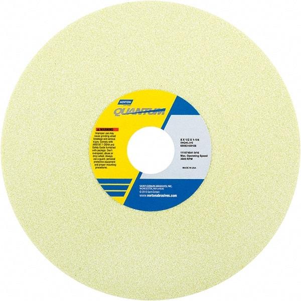 Norton - 8" Diam x 1-1/4" Hole x 1/2" Thick, J Hardness, 60 Grit Surface Grinding Wheel - Ceramic, Type 1, Medium Grade, 3,600 Max RPM - A1 Tooling