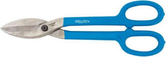 Channellock - 3" Length of Cut, Straight Pattern Tinner's Snip - 12.6" OAL, Dipped Vinyl Handle, High Carbon Steel Blade - A1 Tooling