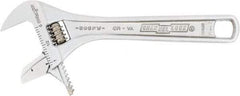 Channellock - 1-1/16" Jaw Capacity, 6" Standard Adjustable Wrench - Chrome Vanadium Steel, Chrome Finish, 6-3/8" OAL - A1 Tooling