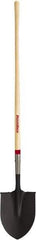 Razor-Back - 11-1/2" High x 9" Wide Round Steel Shovel - 48" Long Wood Straight Handle, Rolled - A1 Tooling