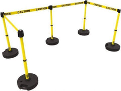 Banner Stakes - 42" High Plastic Pedestrian Barrier - 15' Long Rope - A1 Tooling