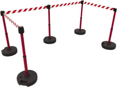 Banner Stakes - 42" High Plastic Pedestrian Barrier - 15' Long Rope - A1 Tooling