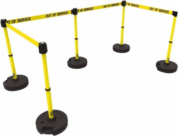 Banner Stakes - 42" High Plastic Pedestrian Barrier - 15' Long Rope - A1 Tooling