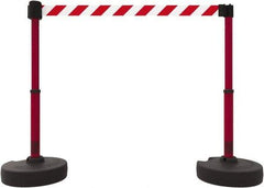 Banner Stakes - 42" High Plastic Pedestrian Barrier - 15' Long Rope - A1 Tooling