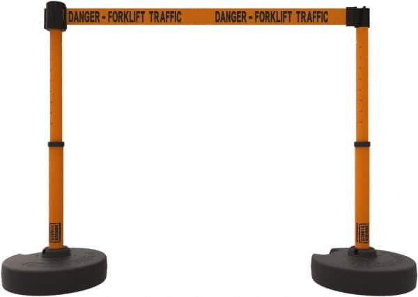 Banner Stakes - 42" High Plastic Pedestrian Barrier - 15' Long Rope - A1 Tooling