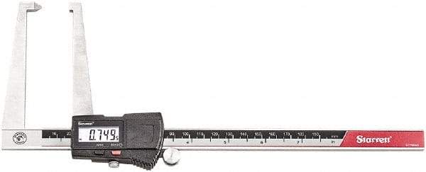 Starrett - 0 to 6" Range 0.0005" Resolution, Electronic Caliper - Stainless Steel with 1-1/2" Stainless Steel Jaws - A1 Tooling