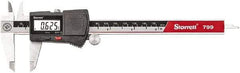 Starrett - 0 to 6" Range 0.0005" Resolution, Electronic Caliper - Stainless Steel with 2" Stainless Steel Jaws - A1 Tooling