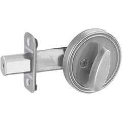 Schlage - 1-5/8 to 1-3/4" Door Thickness, Satin Stainless Steel Finish, One Sided Deadbolt - Exact Industrial Supply