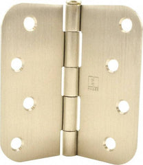 Hager - 4" Wide x 4" High 5/8 Radius Residential Hinge - Round Edge, Steel, Satin Nickel Finish - A1 Tooling