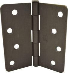 Hager - 4" Wide x 4" High 1/4 Radius Residential Hinge - Round Edge, Steel, Bronze Finish - A1 Tooling