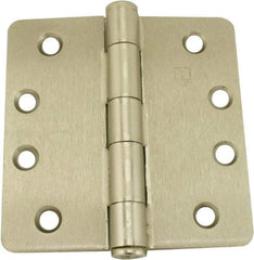 Hager - 4" Wide x 4" High 1/4 Radius Residential Hinge - Round Edge, Steel, Satin Nickel Finish - A1 Tooling