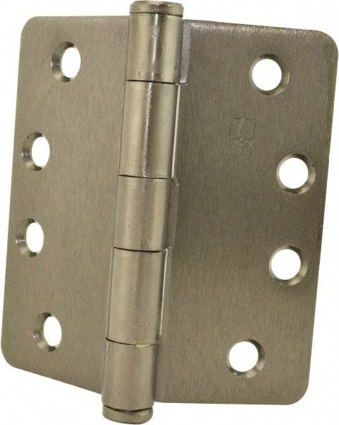 Hager - 4" Wide x 4" High 1/4 Radius Residential Hinge - Round Edge, Steel, Black Nickel Finish - A1 Tooling